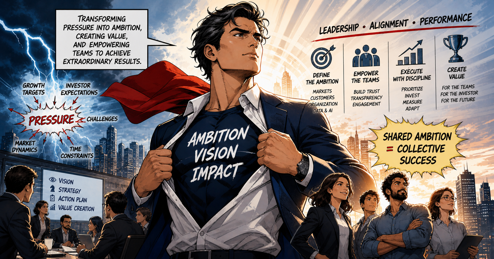 Illustration: turning investor pressure into collective ambition for teams