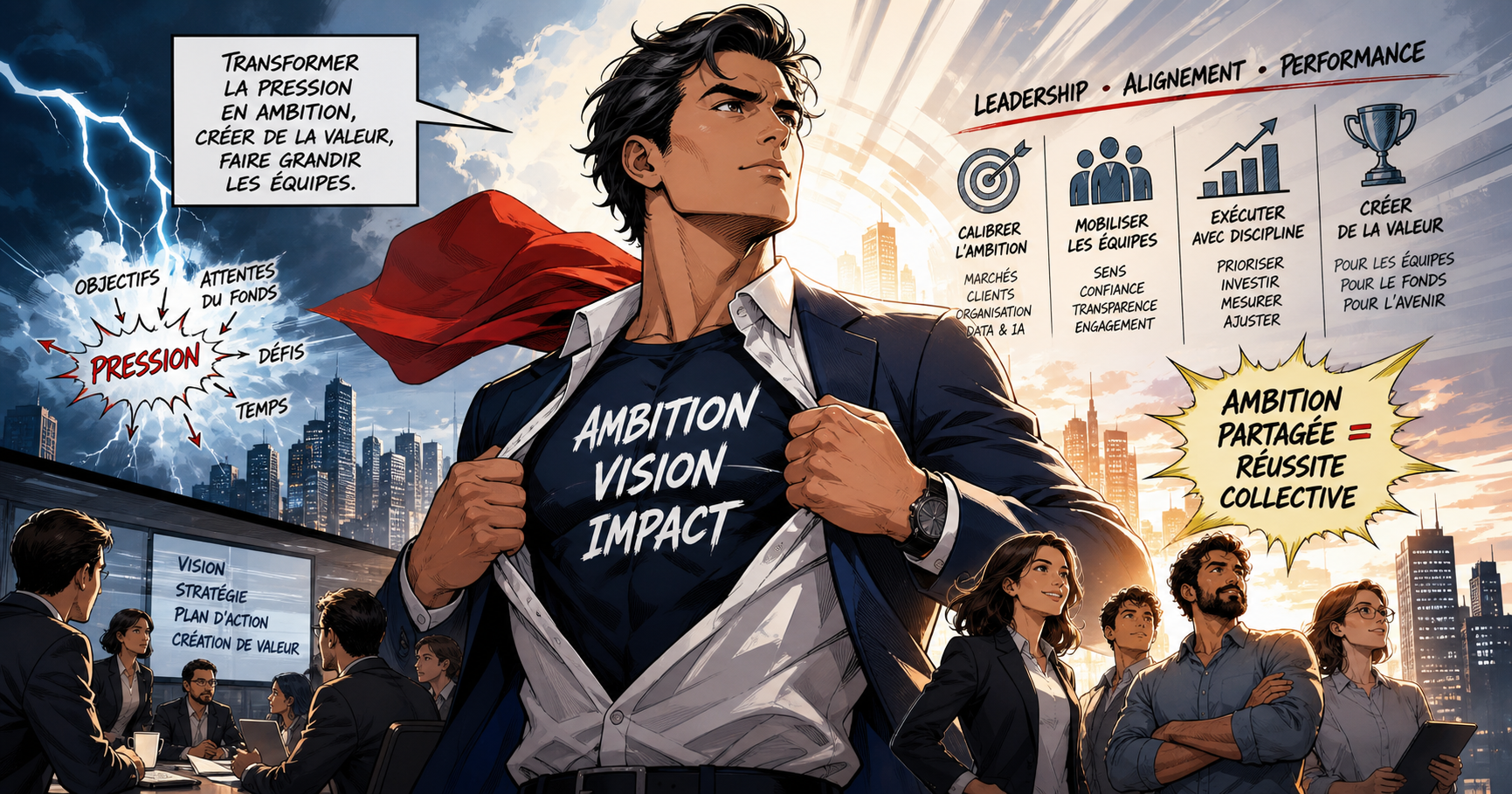 Illustration : transformer la pression des investisseurs en ambition collective pour ses équipes