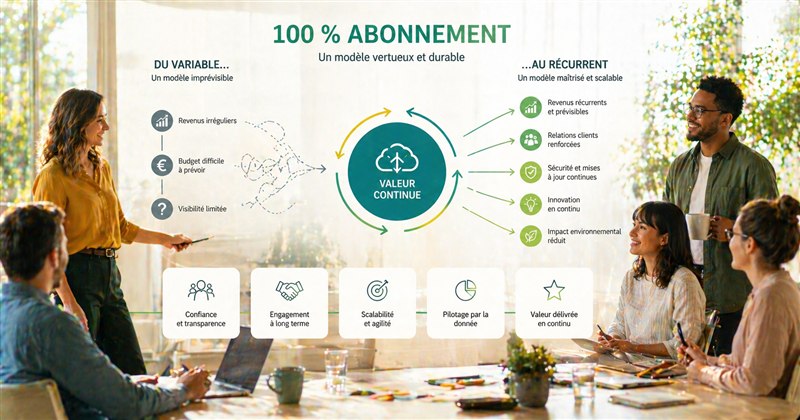 Illustration : passer au modèle 100% abonnement